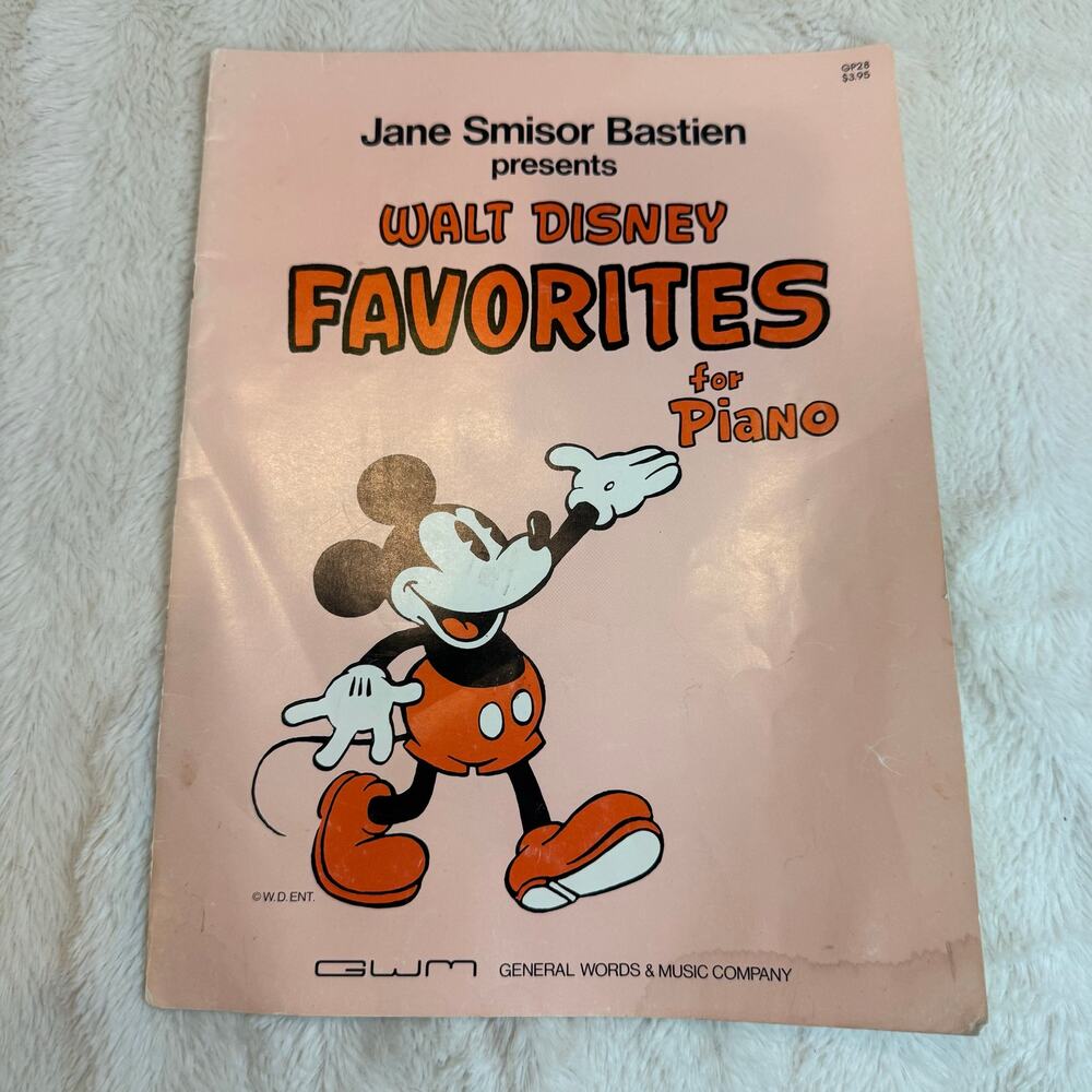 Jane Smisor Bastien Walt Disney Favorites for Piano GWM 1969 Music Songbook